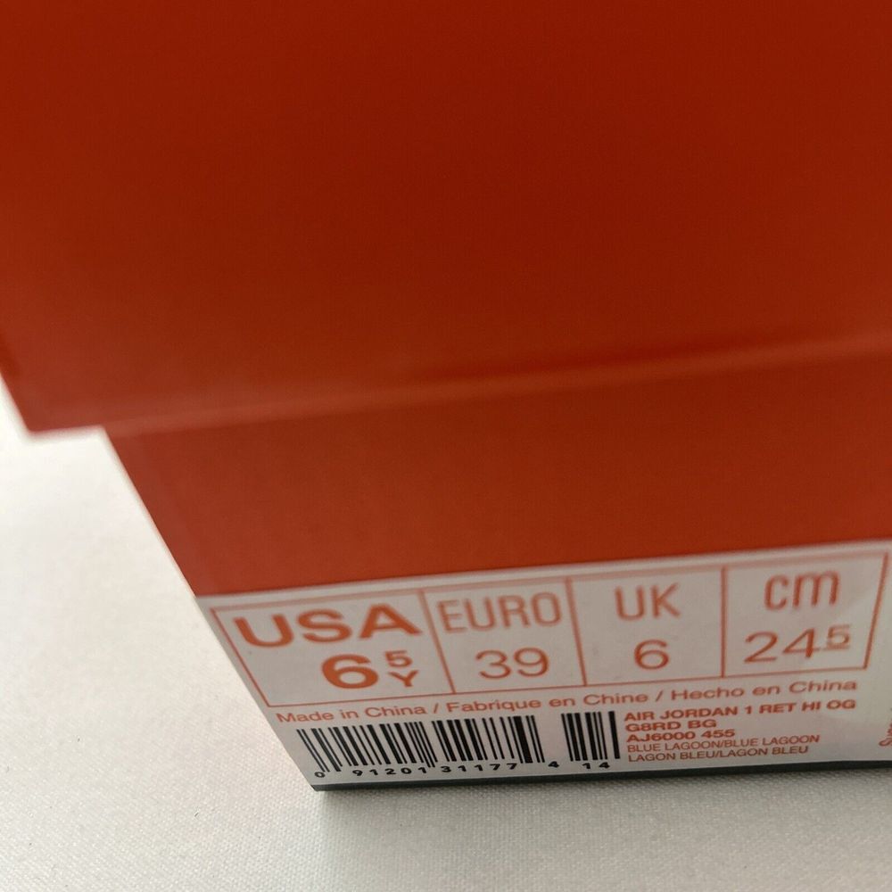 Size 6.5 - Air Jordan 1 Retro OG G8RD High Blue‎ Lagoon SKU #2961 - Picture 8 of 9